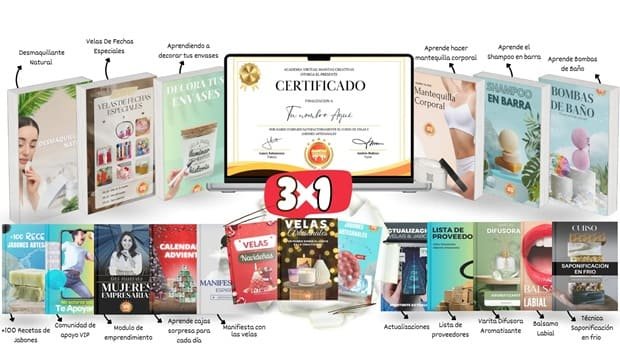 Curso Velas y Jabones Artesanales oferta 3x1